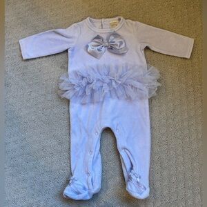 First Impressions Lilac Tulle Bow Footie
